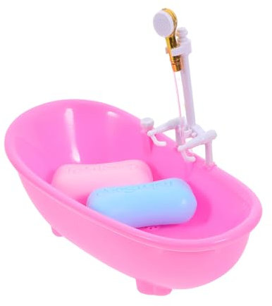 PERSELOSO 1 Satz Puppenbadewanne Miniatur-Badewanne Miniaturbadewanne Duschen Puppenhauszubehör Badezimmer so tun, als würde Man Abs Rosa