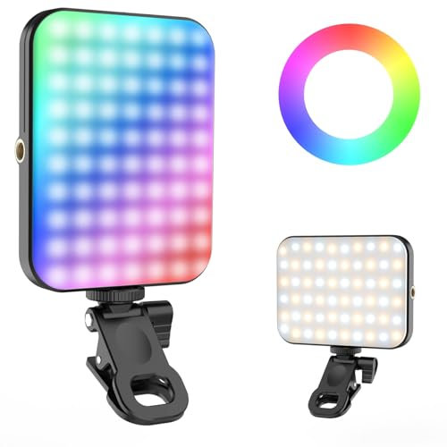 Luz Magnética de Selfie RGB para iPhone: 95 Luces Recargables de Teléfono led, Luz de Anillo Portátil para Imagen de Cámara, Foto de Maquillaje, Reuniones de Zoom, TikTok, Vlog