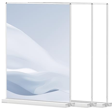 3PCS A4 Acrylic Sign Holder, A4 Display Stand, Desk Nameplate Suitable for Restaurants, Offices, Homes, and Shops.