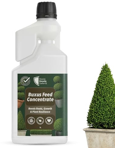Buxus Feed Concentrate 1L Seaweed Extract Liquid Fertiliser for Box Plants, Supports Root Growth Green Foliage and Plant Resilience, Indoor Outdoor Plant Food for Healthy Buxus