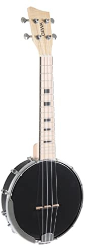 GEWA Concert Banjo Ukulele Manoa - Kessel offen - Schwarz Hochglanz - inkl. gepolstertem Gig Bag - B-CO-A