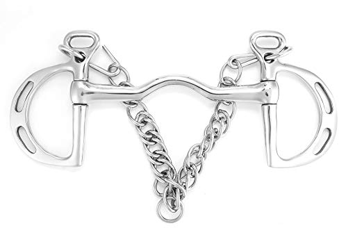 HEEPDD Kimberwicke-Gebiss aus rostfreiem Stahl mit tiefem Kettenmund, Kaurolle(125mm)