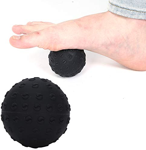 Massage Lacrosse Bälle, Silikon Yoga Massage Bälle Roller Deep Tissue Fuß Faszienmassagegerät für Myofascial Release Trigger Point Care und Plantarfasziitis(Schwarz)