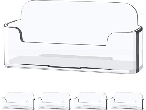 ZIPCCI 4 Pack Acrylic Business Card Stand - Clear, Fits 30-50 Cards