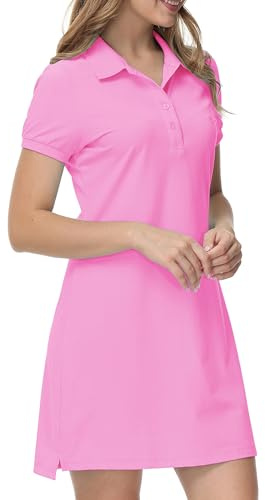 JINSHI Women's Polo Dress Short Sleeve Cotton Casual Sports Golf Tennis Dresses