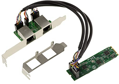 KALEA-INFORMATIQUE M2 M.2 NGFF PCIe B M Key Karte 2 Ports 2.5 Gigabit RJ45 LAN ethernet 10 100 1000 1G 2.5G. DUAL Chipsatz Realtek RTL8125.
