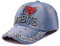 HZMM I Love Jesus ​​diamantbesetzte Baseballkappe Verstellbare Bling Letter Strass Denim Baseballmütze Washed Vintage Baseball Cap Basecap Distressed Washed Caps Strandhut