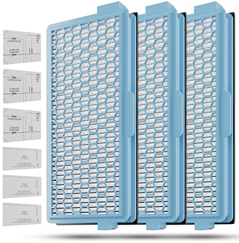 3x HEPA Filter für Miele Staubsauger Compact C1 C2 Complete C2 C3 S8340 Ersatz für SF-HA 50 mit 3 Motorfilter und 3 Air Clean Filter Miele s8340 Filter