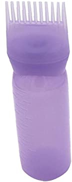 1 flacon applicateur de cheveux avec brosse graduée, peigne à racine, 120 ml, violet, M, Autres pierres précieuses
