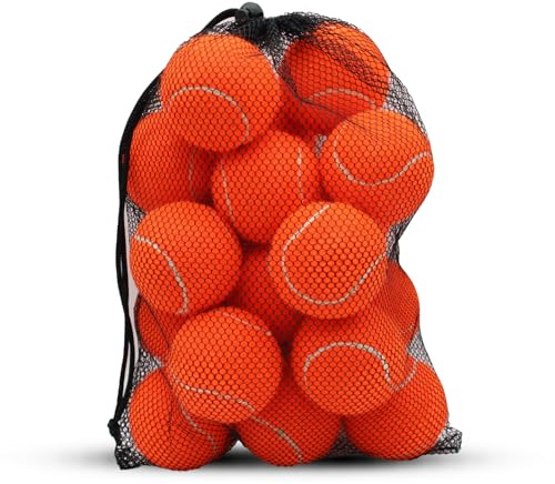 SHYUJAJIE Tennis Balls, 20 Pack Training Tennis Balls,High Elasticity Practice Tennis for Beginner, Exercise Playing Balls for Pet Dog (Orange)