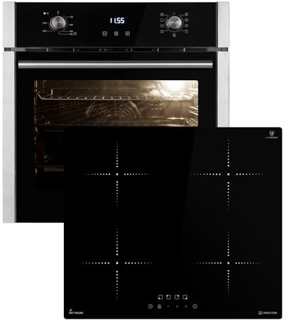 Conjunto: 60cm Horno electrico empotrable EB8010ED + 59cm Placa induccion IH85900RL | Parrilla | Aire circulante | Aire caliente | Extracciones telescópicas | Temporizador automático | SET8010IH859RL