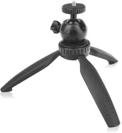 OVERMAX Tripod Mini - Trípode Portátil para Proyector, Capacidad 2 kg, Compatible con Dispositivos con Rosca de 1/4 de Pulgada, Altura hasta 14 cm - Ajustable y Estable