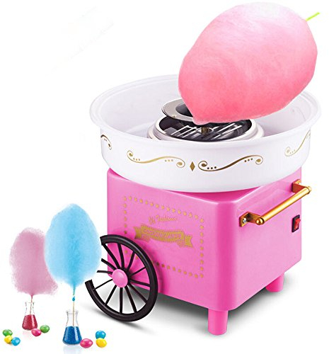 Zuckerwattemaschine für Zuhause, Zuckerwattegerät Zuckerwatte Maker für Kindergeburtstag, Kinderfest, Party, Maschine für Zucker, Rosa (31 * 31 * 30cm)