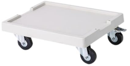 JISADER Carrello per Pallet con rulli per Vassoio per Piante, portavasi per Fiori su rulli, Vassoio per Fiori con Ruote, sottovaso per casa, Cortile, Ufficio, Bianco