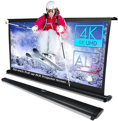 Portable Projector Screen, 50inch Table Projector Screen 16:9 Tabletop Pull Up Foldable Stand 4：3 Outdoor Movie Projection Screens For Travel Home Theater For Home Cinema, Meeting Presentation(4.3-30i