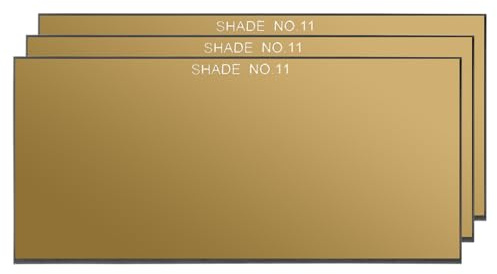 PATIKIL Gold Welding Glass Lens Shade 11, 3 Pack 2 x 4.25 | Hardened Helmet Filter Darkening Glass Welding Hood Lens for Weld Helmet Hood Covers Replacement
