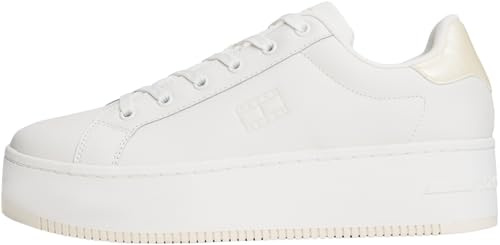 Tommy Jeans Flatform Sneaker Mujer Pearlized con Plataforma, Blanco (Ecru), 36