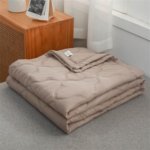 Odot Edredón Verano Cama 150/180/200, 2,5 TOG Reversible Edredon Acolchado Verano Sin Funda - Ligera & Respirable Manta de Suave para Días Calurosos (Camello,150 * 200cm)