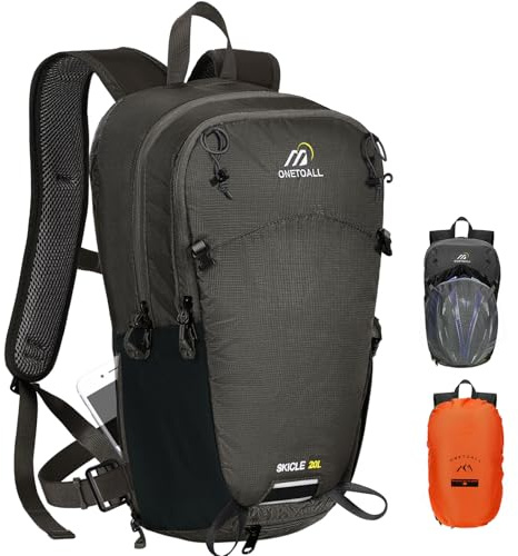 ONETOALL Cykelryggsäck 15L/20L med vattentätt fodral, Mtb hydreringsryggsäck för män och kvinnor, liten och stöldsäker vandringsryggsäck för motorcykel, skidåkning, cykel, berg och löpning