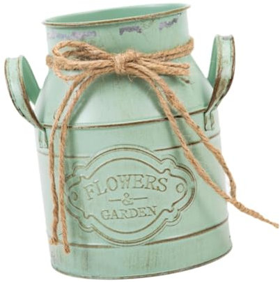 Sharplace Vase à Fleurs Rustique, Vase pichet de Shabby Chic, Pot à Lait avec poignée pour la décoration de la Maison, Vert