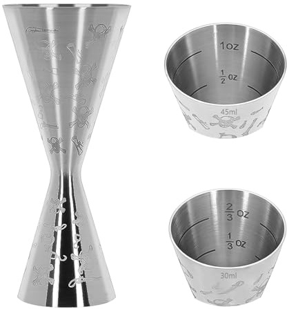 Skull Integrated casting professional Jigger for Bartending,Japanese Cocktail Jigger Premium 304 Stainless Steel Jigger Premium & Heavy-Duty 30ML-45ML with Dimensions Inside (1oz-1 1/2 OZ)