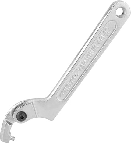 BOXOB Llave de Gancho C Ajustable, 19-51mm Acero al Cromo-Vanadio Llave de Pasador con Cabeza Redonda para Apretar Tuercas Seguridad Rodamientos Vehículos y Equipos Mecánicos