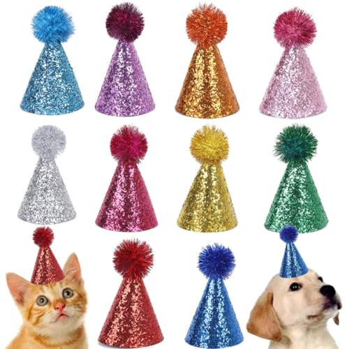 GWAWG 10 sombreros de fiesta para peluches, mini sombreros de fiesta, gorra ajustable para peluches, gorra de flash ajustable, sombrero de feliz cumpleaños para niños y adultos