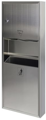 Distributore commerciale da parete per bidoni della spazzatura e asciugamani di carta, in acciaio inox, per servizi igienici pubblici, 30 x 10 x 75 cm, soluzione durevole e salvaspazio