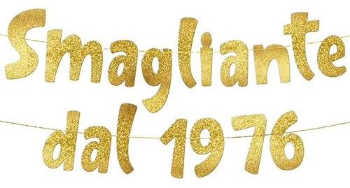 50° Compleanno Striscione Smagliante Dal 1976 Oro Glitterato – Decorazioni Compleanno Divertenti, Gadget & Regali per Lei e Lui