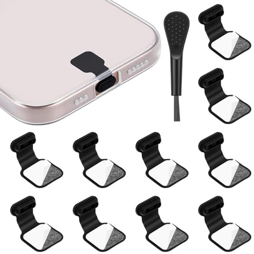 TIESOME 10 st USB C dammpluggar, silikon anti-förlust portskydd med avtagbart lim, kompatibla med bärbara datorer och alla typer C-enheter