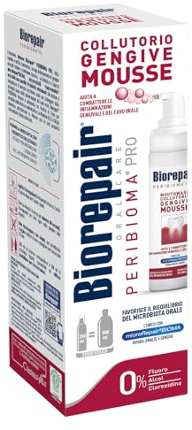 Biorepair PERIBIOMA PRO, Collutorio Gengive Mousse, Combatte Infiammazioni Gengivali e del Cavo Orale, Con MicroRepairBIOMA, 200ml
