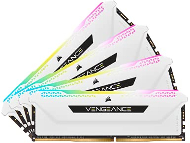 Corsair Vengeance RGB Pro SL 32GB (4x8GB) DDR4 3600 (PC4-28800) C18 1.35V - Módulos de Memoria de Alto Rendimiento, Blancas