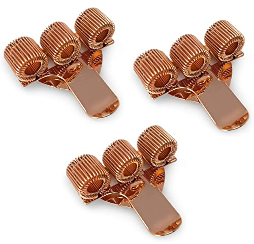 Ashton and Wright Trippel metallpennhållare med fickklämma – perfekt för läkare/sjuksköterskor/piloter – [3-pack] – roséguld