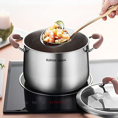 GLJAN Pentole bagnomaria Pentola per Pasta con Coperchio Pentola sicura per stufati Salse e Riscaldare Gli Alimenti per Piano Cottura a induzione/Forno/Gas/fornello per cenare in casa