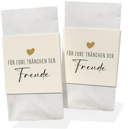 Creatastic - Taschentücher Hochzeit mit Klebepunkte, 50 Stück, für die Freudentränen Taschentücher, Hochzeitstaschentücher