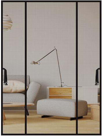 LALAGO Puerta Magnética, 160x210cm, Se Cierra Automáticamente, Mosquitera Puerta Magnetica, Doble Apertura Lateral Mosquitera Puerta Corredera, Cortinas Mosquiteras para Puertas, Ventanas, Balcón