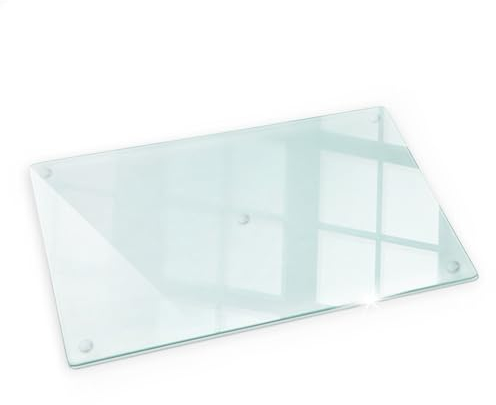 Tulup Schneidebrett Transparent 52x30 cm Robuste Gehärtetem Glas