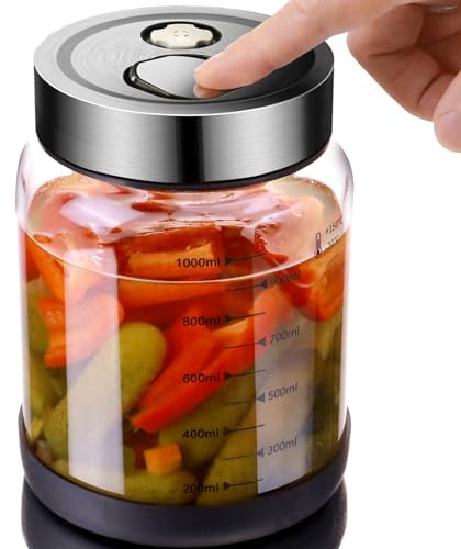Matifaner 40 oz Fermentation Mason Jar, Pickle Jar for Fermenting, Glass Canister for Food,Kitchen Container for pickle, flour, Cookie, Candy, Loose Tea