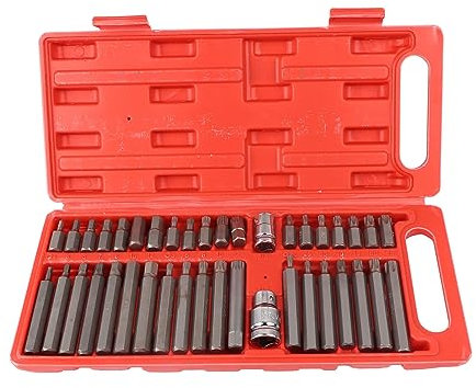 Juego de Tuercas Multidientes, Juego de Puntas de Impacto de 40 Piezas Juego de Tuercas Allen con Adaptador de Llave de Impacto de 1/23/8 Juego de Puntas Allen y Torx