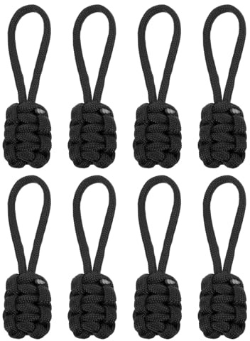 sourcing map Lot de 8 tirettes de rechange pour fermeture éclair - 80 x 3 mm - En polypropylène - Pour vestes, sacs, sacs à dos et projets de bricolage - Noir
