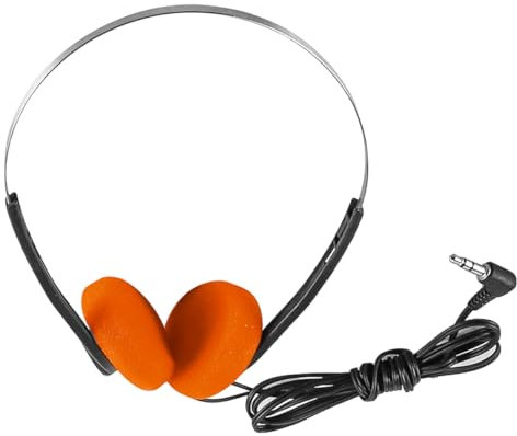 Tiardey Auriculares Retro supraaurales de Color Naranja Auriculares Retro Ligeros Auriculares estéreo de Alta fidelidad para la mayoría de teléfonos móviles Dispositivos (Naranja)