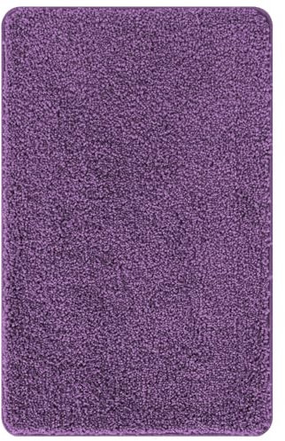 vidaXL lila weiche Polyester-Badematte rechteckig Anti-Rutsch-Design maschinenwaschbar modern für Badezimmerteppich 50 x 80 cm Touch-Stoff Zubehör