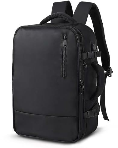 TANTOMI Handgepäck Rucksack, Ryanair Handgepäck 40x27x17, Reiserucksack Laptop Rucksack 15.6 Zoll für Herren Damen Businese Arbeit Reise Cabin Bag mit Schuhfach,Leichtgewicht, Schwarz