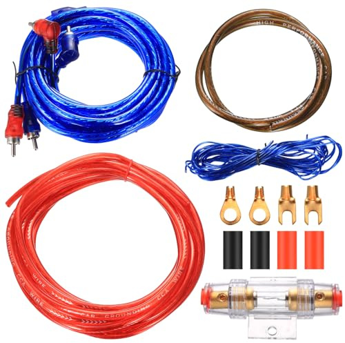 JiuXinYuKeJi Kit de connexion pour amplificateur de voiture, 1500 W, câble pour amplificateur de puissance, 4,5 m 10GA, câble d'alimentation pour amplificateur de voiture, amplificateur de puissance