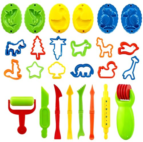 26 Pezzi Pasta da Modellare per Plastilina, Utensili per Plastilina, Utensili per Plastilina, Strumenti per Argilla, Stampi per Estrusori Modellabile Giocattoli per Bambini