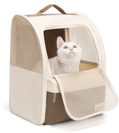 Wakytu HundeRucksack und KatzenRucksack für Kleine Haustiere，600D verschleißfestes Oxford-Gewebe, Hundetragetasche, Katzenrucksack, geeignet für Reisen （2-7kg）