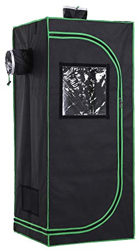 Outsunny Grow Tent Reflective Mylar Hydroponic with Adjustable Vents and Floor Tray for Indoor Plant Growing, 60 x 60 x 140 cm (24.5 x 24.5 x 55)