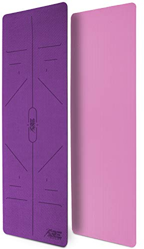 RE:SPORT Yogamatte Phthalatfrei | Gymnastikmatte rutschfest | Fitnessmatte schadstofffrei | Trainingsmatte mit Tragegurt 183 x 61 x 0,6 cm