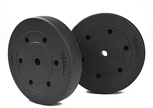 Youyijia 2x 15kg Standard Weight Plates Disc Vinyl Barbell Weights Lifting Training Dumbbell Plates for Bodybuilding Increase Muscle 36x7cm