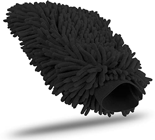 KUNSTIFY Guanto di lavaggio Accessori per auto Panno in microfibra Set di pulizia per auto Panno in microfibra Set di cura per auto Polacco per auto Panno in nanofibra (Nero)